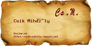 Csik Mihály névjegykártya